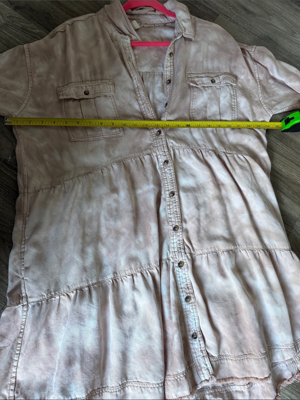 Anthropologie Pilcro Tie-Dye Button-Front Shirt Dress Size: L - Picture 9 of 10